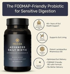 2X Inessa Advanced Daily Biotic Probiotic 10 Billion CFU 60 Vegan Caps Exp 3/28