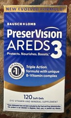 Bausch + Lomb PreserVision AREDS 3 Eye Supplement 120ct Soft Gels EXP 12/2027+