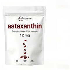 Astaxanthin 12mg Softgels from Microalgae, Antioxidant Supplement 120 Count