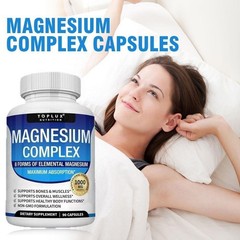 1/3X Toplux Nutrition Magnesium Complex 1000mg Supportings 8 Elemental Magnesium