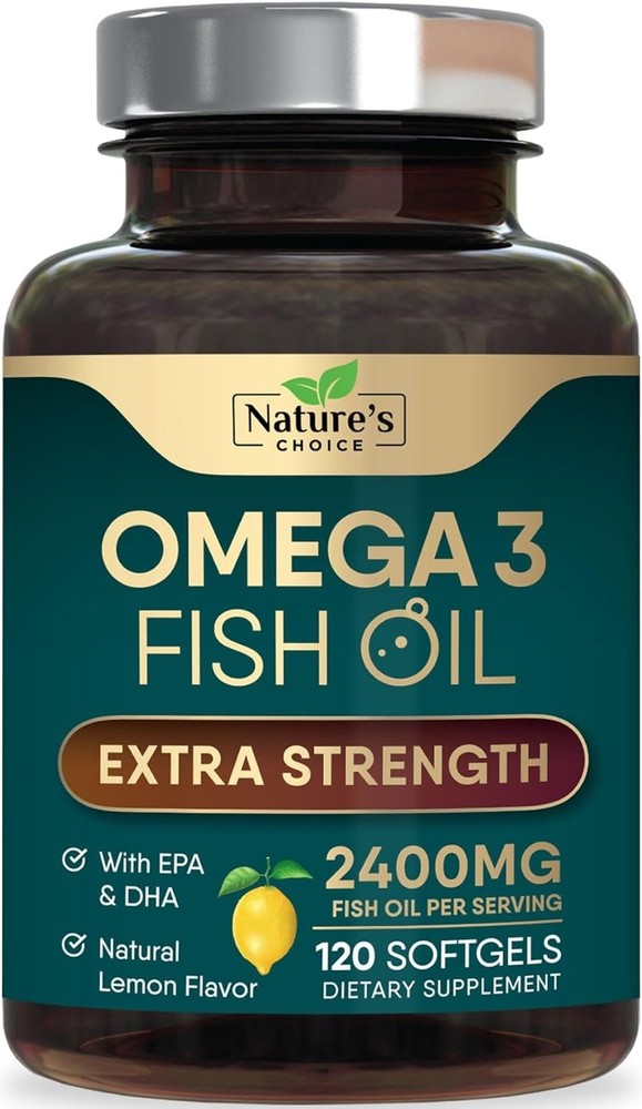 Triple Strength Omega 3 Fish Oil Supplement 2400 mg – EPA & DHA Fish Oil Omega 3