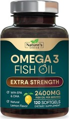 Triple Strength Omega 3 Fish Oil Supplement 2400 mg – EPA & DHA Fish Oil Omega 3