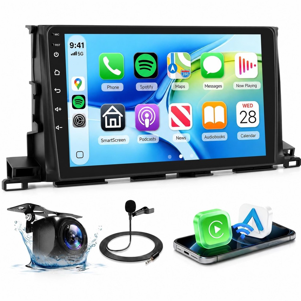 4G 128G Car Stereo for Toyota Highlander 2015 2016 2017 2018 2019 Radio,10.1″…