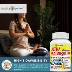Magnesium Complex 5-in-1 including Glycinate and Citrate – 240 Capsules – 2 Pack