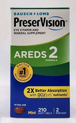 Bausch + Lomb PreserVision AREDS 2 Mini Soft Gels 210 Ct Eye Vitamin Exp 10/27