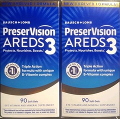BAUSCH + LOMB PRESERVISION AREDS 3 EYE VITAMIN TRIPLE ACTION 90 X2 180 SOFT GELS