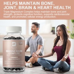 240ct Magnesium Complex Supplement Elemental Magnesium 300mg Maximum Absorption