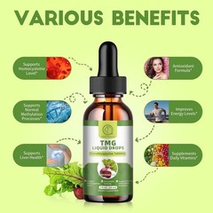 1000MG TMG Liquid Drops – Fast Absorbing Blood Orange Flavor for Daily Wellness