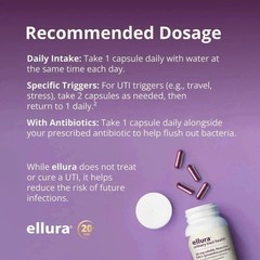 3 Pack Ellura 36mg Cranberry Capsules 90ct UTI Support Supplement Urinary Health