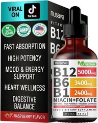 Nusava Vitamin B complex – B 12, B 6 & B 1 + Niacin & Folate – Double pack NEW