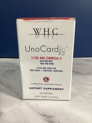 WHC UnoCardio X2~ 1150 mg Omega-3~622 mg EPA 420 MG DHA~ 60 Softgels