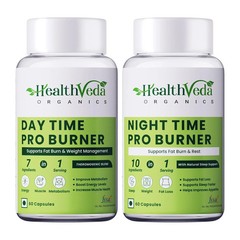 Health Veda Organics Day & Night Fat Burner Capsules 60 Each Weight Loss