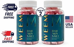 Pack of 2 WEEM Hair Skin and Nails Gummies | Supports Healthy Hair | Vegan bioti