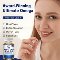 Omega 3 Fish Oil 240 Capsules 3x Strength 2500mg EPA & DHA, Highest Potency NEW