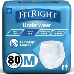 FitRight Ultra Unisex Adult Protective Underwear, Medium Size for Waist 28-40