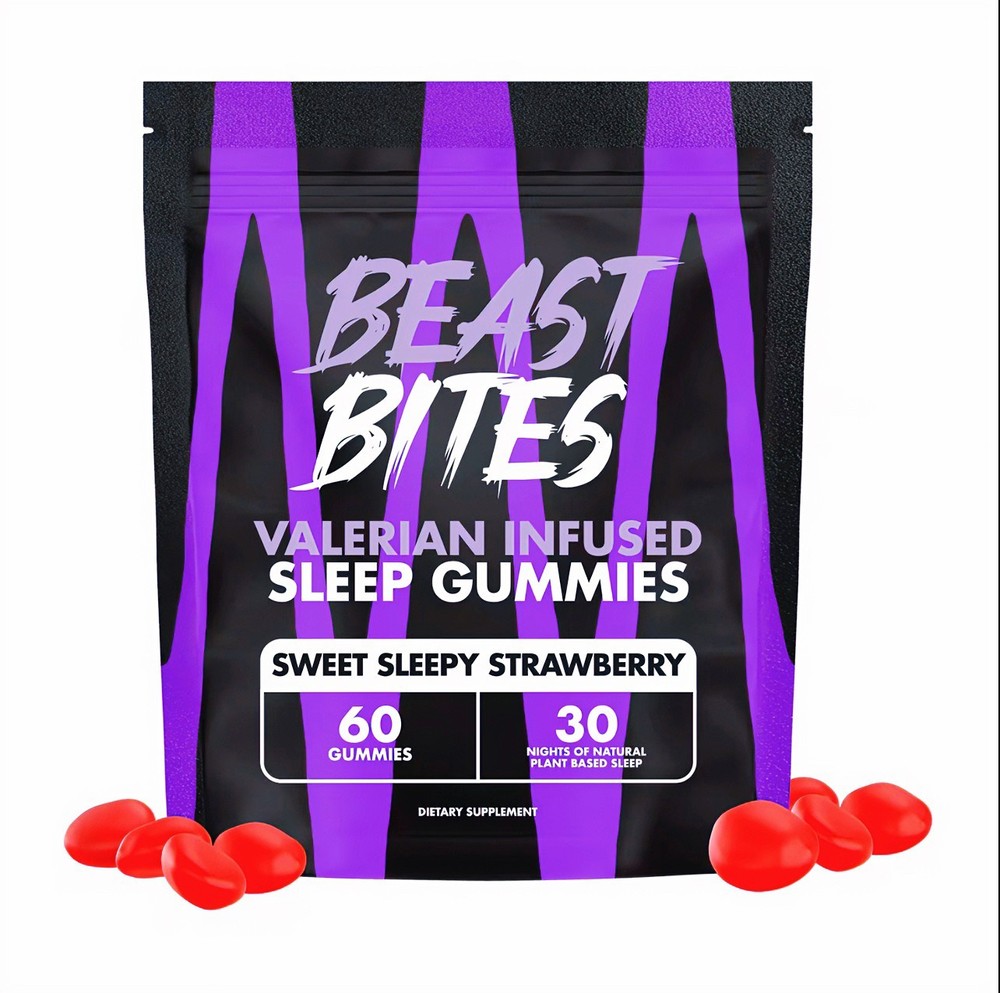 Valerian Infused Sleep and Nighttime Recovery Gummies – Beast Bites