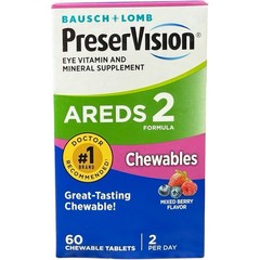 (3) PreserVision AREDS 2 Formula Eye Vitamin, 60 Chewables. Mixed Berry 08/2026+