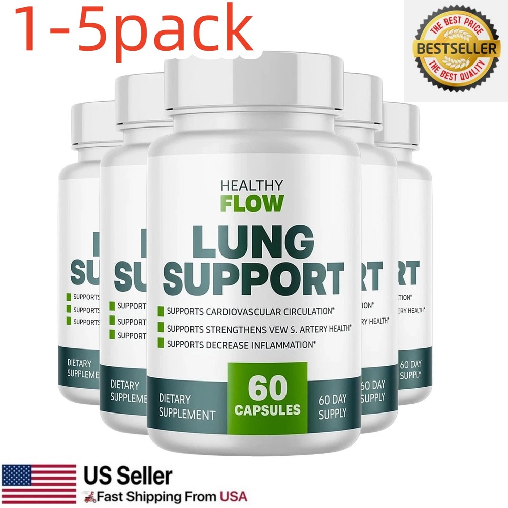 1-5 Bottel Healthy Flow Lung Support Formula – 60 Capsules/bottel