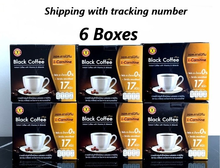 6 x Black Coffee NatureGift Instant Plus L-Carnitine Fiber Vitamin Minerals 10sa