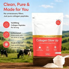 NEW Collagen Glow Up Powder New & Improved 14000mg 420g 30 Serving