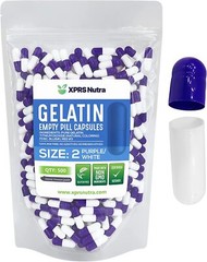 Capsules Express- Size 2 Purple & White Empty Gelatin Capsules Gelcaps Pill DIY