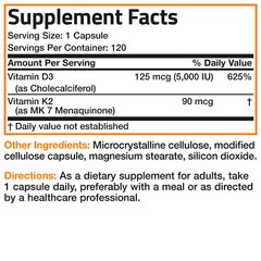 Vitamin K2 (MK7) w/ D3 Bone & Heart Health Non GMO & Gluten Free Easy to Swallow