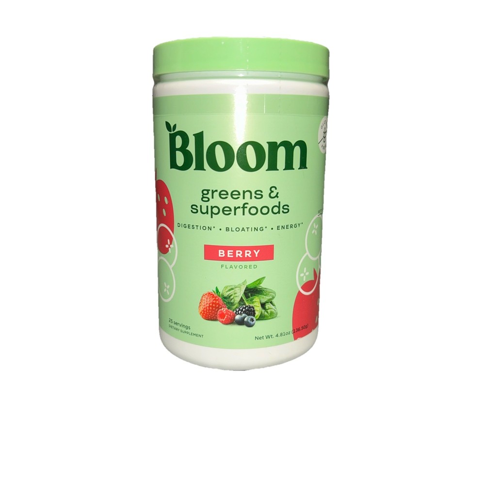 Bloom Nutrition Greens & Superfoods Berry 4.8oz (136g) EXP 05/2026 Factory Seale