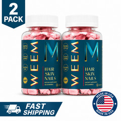 Pack OF 2 WEEM Hair Skin and Nails Gummies Supports Healthy Hair 60ct