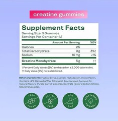 NEW Bloom Creatine Monohydrate Gummies, 5g Per Serving, Sugar Free Creatine US