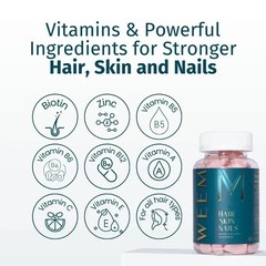 5 Pack WEEM Hair Skin & Nails Gummies Vegan Biotin Vitamin Support New Sealed