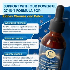 Kidney Cleanse Detox & Repair Drop Vegan Kidney Support Alcohol-Free Non-GMO