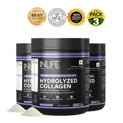 IN.LIFE Collagen Peptides Powder 200g Pack of 3 Joint Skin Support