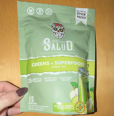 SALUD Greens + Superfoods Drink Mix Green Apple Stick Packs 15sv Probiotic