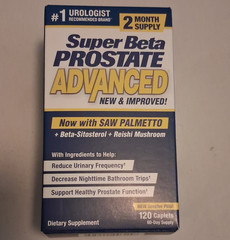 Super Beta Prostate Advanced Prostate Health Saw Palmetto 120 Caplets Smaller