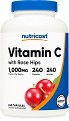Nutricost Vitamin C with Rose Hips 1025mg, 240 Capsules