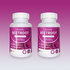 2PCS Rosabella Organic Beet Root 60 Capsules Natural Energy Boost Blood Pressure