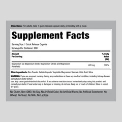 Triple Magnesium Complex | 420 mg | 200 Capsules | Non-GMO | By Piping Rock