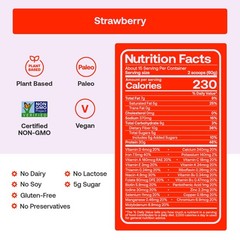 Happy Viking PlantBased Protein Powder +100 Superfoods Strawberry Meal Replac…