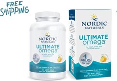 Nordic Naturals Ultimate Omega Lemon Flavour 1280 mg 180 Soft Gels EXP 03/2028