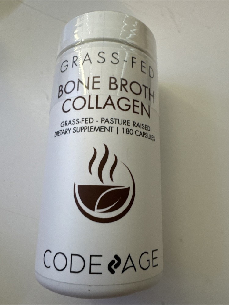 Exp 05/2026 Codeage, Bone Broth Collagen, 180 Capsules