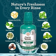 GuruNanda Oral Rinse Fresh Breath Mouthwash, ADA-Accepted 3 Fl Oz (Pack of 1)