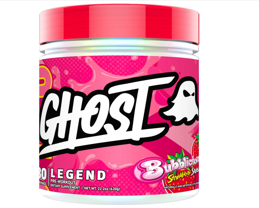 Ghost Legend Pre Workout Bubblicious Strawberry 30 Servings Energy Focus Supplem