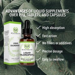 NEW Benevolent Nourishment Liquid Chlorophyll Herbal Supplement 2 oz