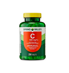 Spring Valley Vitamin C Supplement with Rose Hips Tablets, 500 mg, 250 Ct.