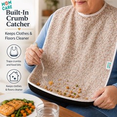 MOM CARE Waterproof Adult Bibs for Elderly | Reusable, Large, Adjustable