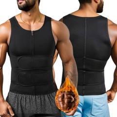 Men Neoprene Sauna Sweat Suit Waist Trainer Vest Fat Burn Body Shaper Tank Top