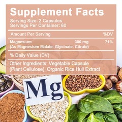 240ct Magnesium Complex Supplement Elemental Magnesium 300mg Maximum Absorption