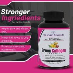 3 Pack T.ri-Origin Ayurveda Green Collagen Capsules 60ct