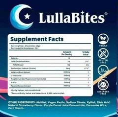 LullaBites Strawberry Stars Sleep Gummies Melatonin Free 60ct Made in USA