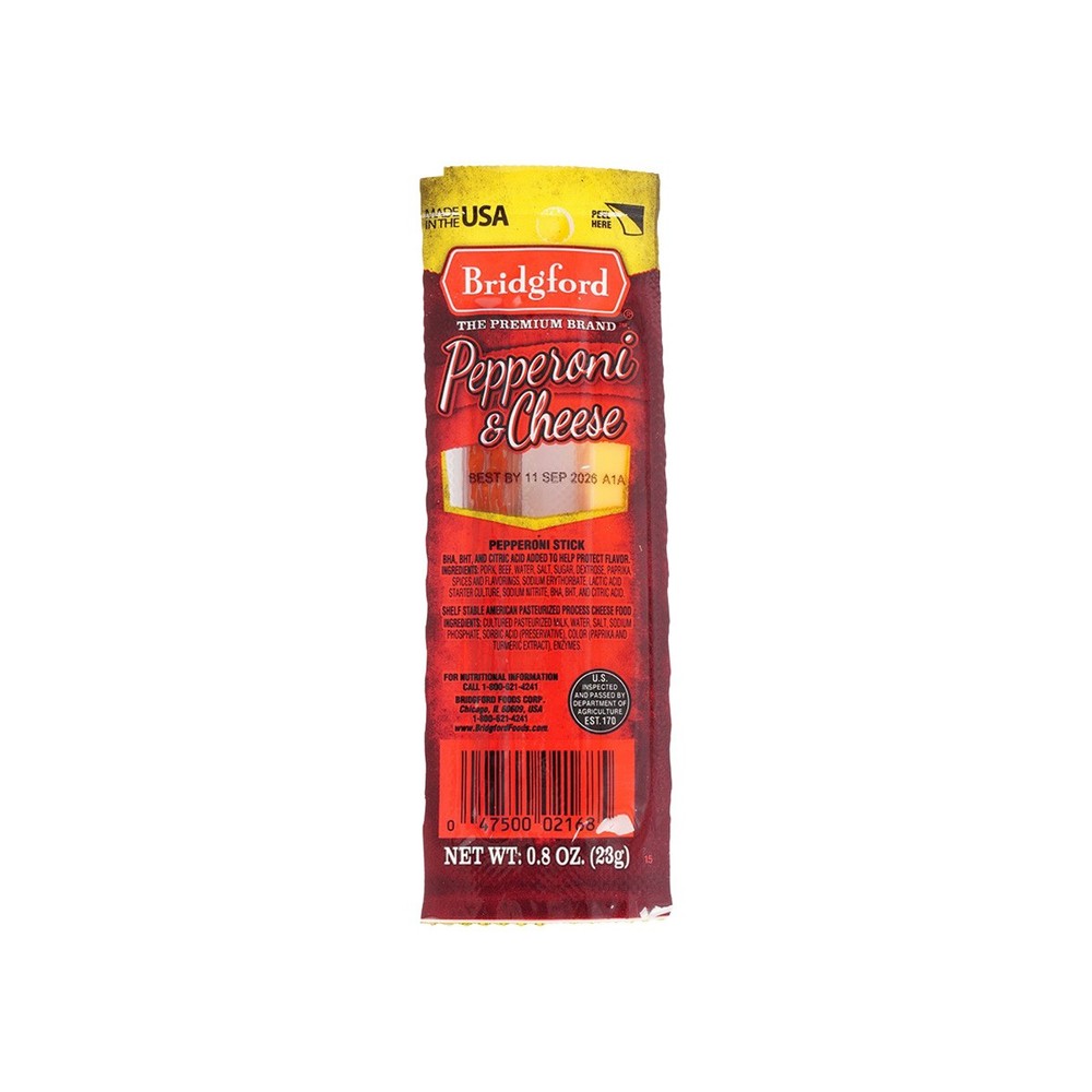 Bridgford Pep and Cheese Snack Stick 0.8oz – High-Quality, Flavorful Protein